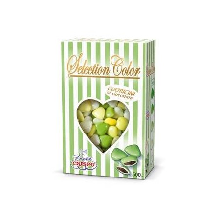 CONFETTI CIOCCOLATO CUORICINI SELECTION COLOR VERDI 500gr
