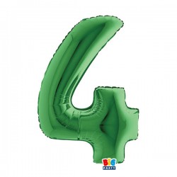 PALLONE NUMERO 4 MYLAR 102cm 40 VERDE