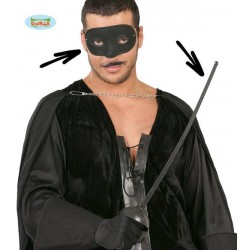 SET MASCHERA NERA E SPADA 63cm UOMO MASCHERATO