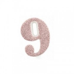 CANDELINA NUMERO 9 GLITTER ROSE GOLD 9,5cm