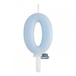 CANDELINA NUMERO 0 TINY PLUMP CELESTE BABY 7cm
