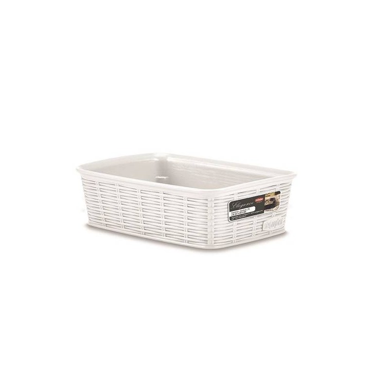 CESTO PVC ELEGANCE 20x14x6cm BIANCO S