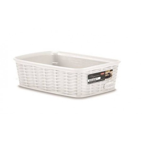CESTO PVC ELEGANCE 20x14x6cm BIANCO S