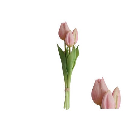 MAZZO DI TULIPANI 25cm LIGHT ROSA 3pz