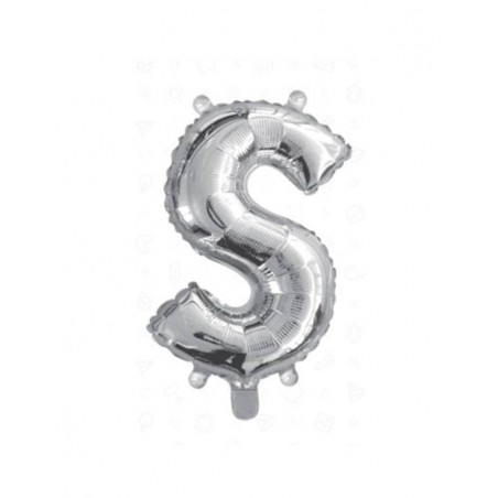 LETTERA S MYLAR SILVER 16 40cm