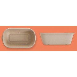 VASCHETTE POLPA OVALI 22x13x7cm 1000ml BIO COMPOSTABILI 50pz JUNGLE