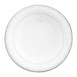 PIATTI CARTONCINO ROUND SHAPE SILVER GRACE 24cm 8pz