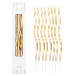 CANDELINE STELO CURLY 12,5cm ORO 8pz #