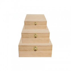 SCATOLA SCRIGNO IN LEGNO 17x17x7,5cm 2/3