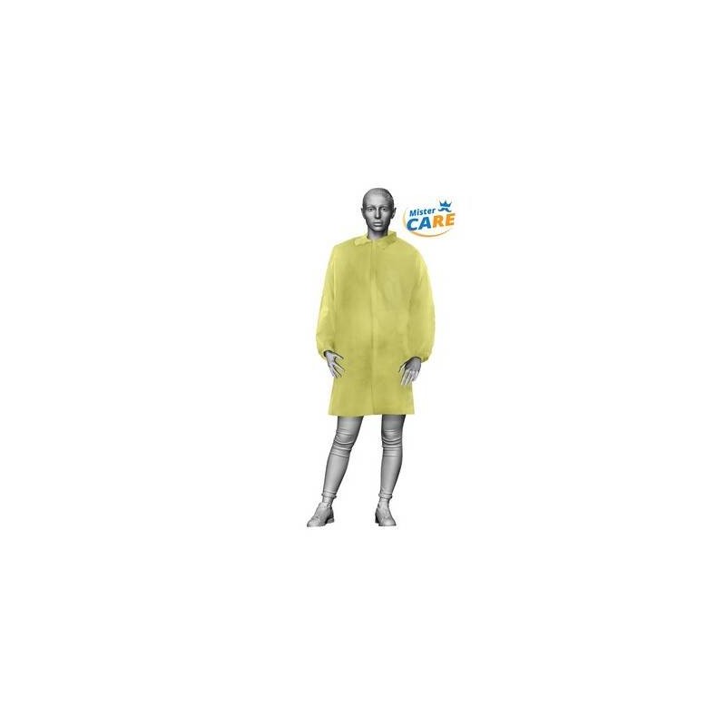 Mr.Care - CAMICE LAB in PP 30gr/m² VELCRO col.GIALLO TG.3XL 1pz