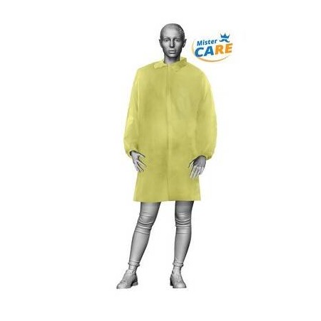 Mr.Care - CAMICE LAB in PP 30gr/m² VELCRO col.GIALLO TG.3XL 1pz