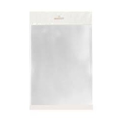 BUSTE CRYSTAL EUROFORO C/PAT. ADESIVA 11,5x18+3+3cm 50pz