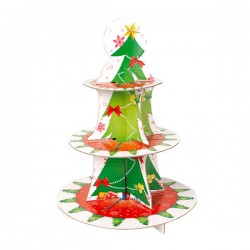 ALZATA 3 PIANI CARTONCINO CHRISTMAS TREE
