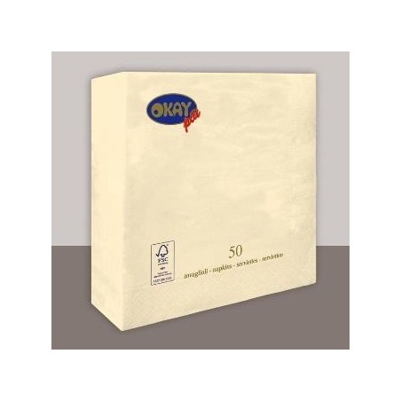 TOVAGLIOLI 33x33cm D.V. PANNA 50pz OKAY