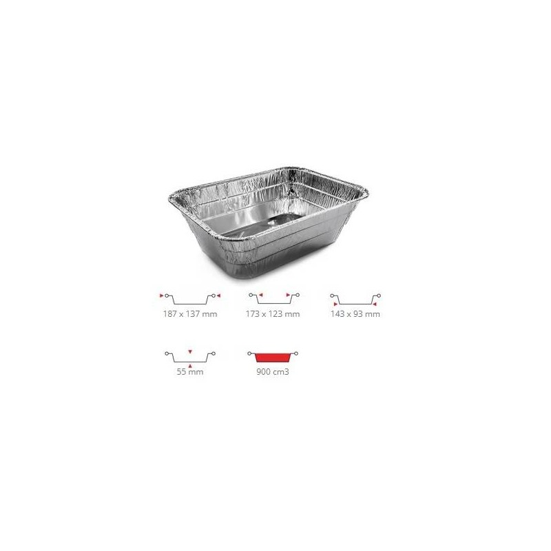 TEGLIA ALLUMINIO 3 PRZ ALTA RETTANGOLARE R844G 100pz CONTITAL