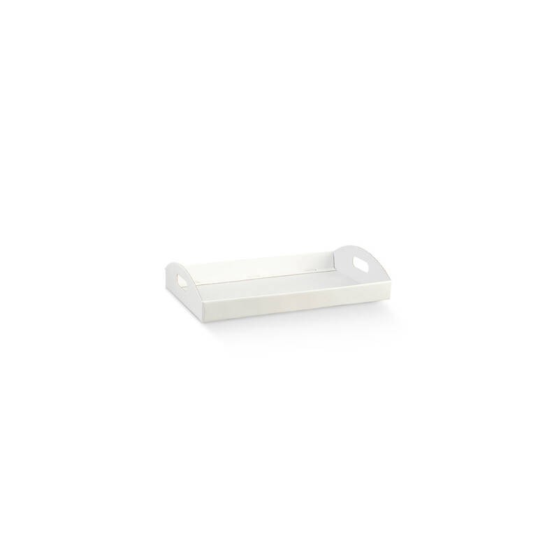 VASSOIO CARTONCINO C/MANIGLIE 43,5x29x4,5cm WHITE