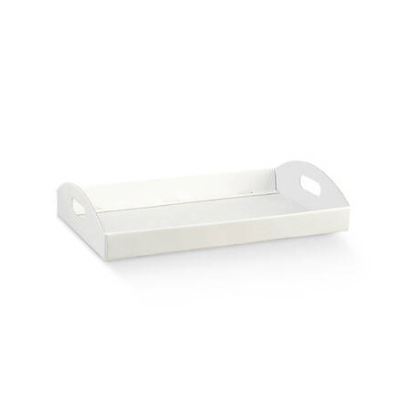 VASSOIO CARTONCINO C/MANIGLIE 43,5x29x4,5cm WHITE