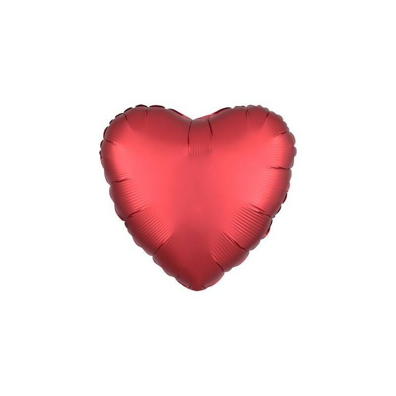 PALLONE MYLAR CUORE 17 42cm SATIN ROSSO SANGRIA