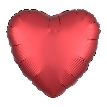 PALLONE MYLAR CUORE 17 42cm SATIN ROSSO SANGRIA