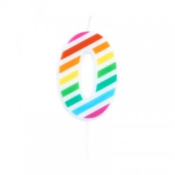 CANDELINA NUMERO 0 MULTICOLOR STRIPES 10,5cm