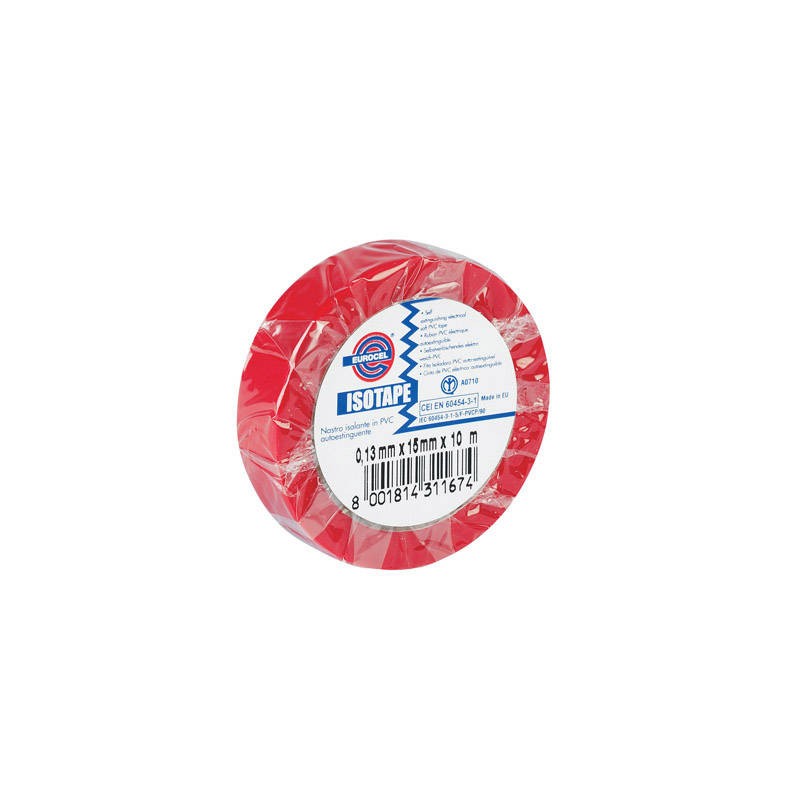 NASTRO ISOLANTE ISOTAPE ROSSO mm15X10mt