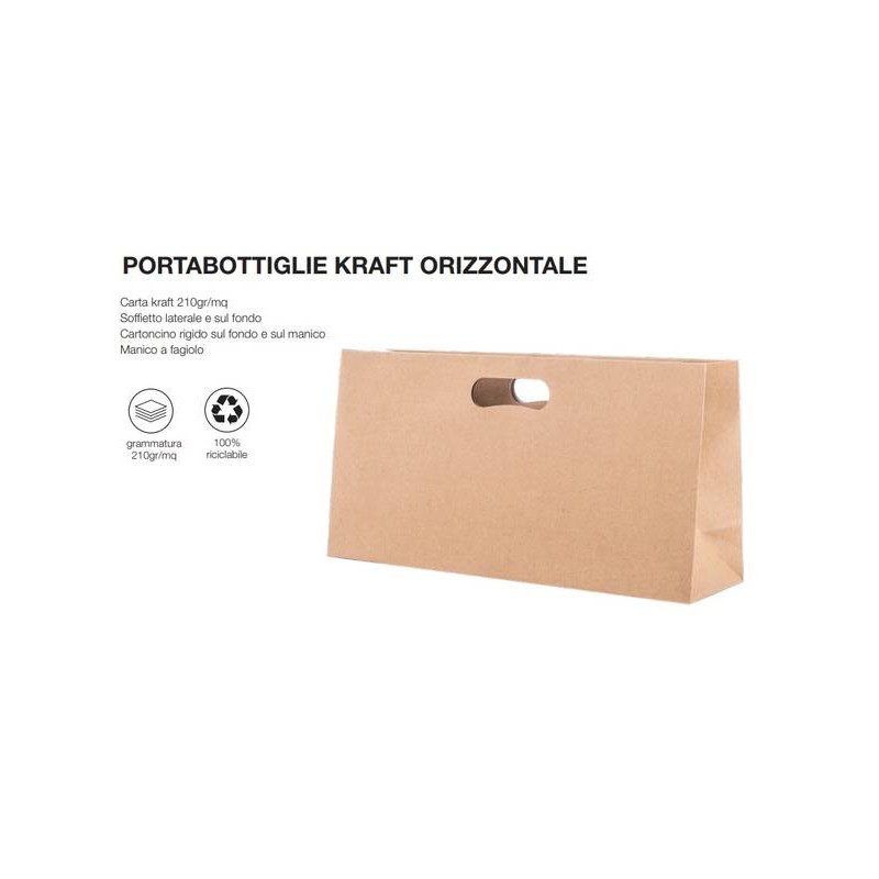 BORSA CARTA LUSSO M/FAGIOLO 35+10x18cm AVANA