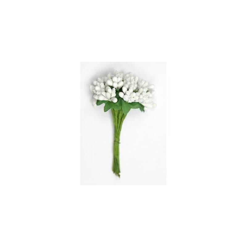 MINI BERRY SHINY 9cm BIANCO mazzetto da 12pz