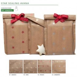 BUSTE REGALO CARTA STAR SEALING AVANA 25X38cm 50pz