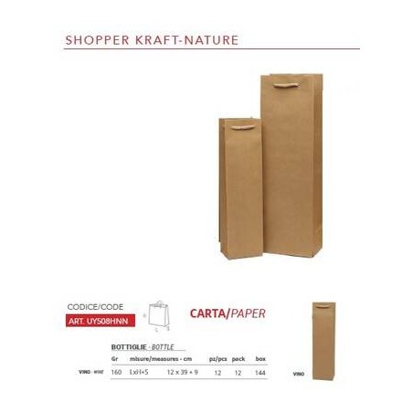 SHOPPER CARTA KRAFT 160gr 12+9x39cm  AVANA