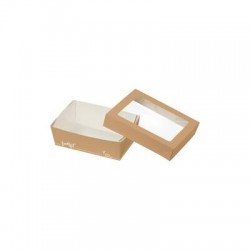 VASCHETTA GASTRONOMIA FOODBOX QUADR-HOT C/COPERCHIO 13,5x11x5cm 1PRZ 600ml 25pz