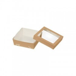 VASCHETTA GASTRONOMIA FOODBOX QUADR-HOT C/COPERCHIO 13,5x13,5x5cm 750ml 25pz