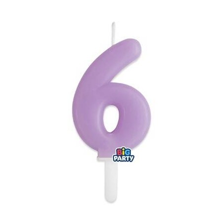 CANDELINA NUMERO 6 TINY PLUMP LILLA 7cm
