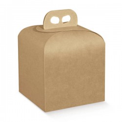 SCATOLA PANETTONE AVANA LISCIO 20x20x18cm