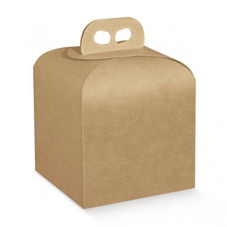 SCATOLA PANETTONE AVANA LISCIO 20x20x18cm