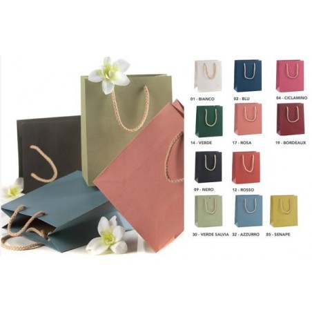 SHOPPER CARTA KRAFT 160gr 16x19+8cm 32-AZZURRO