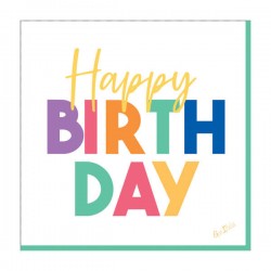 TOVAGLIOLI 33x33 HAPPY BIRTHDAY COLORS 16pz