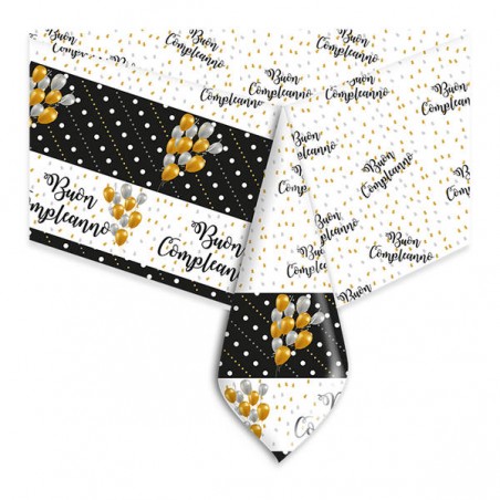 TOVAGLIA PVC 140x270cm BUON COMPLEANNO PRESTIGE