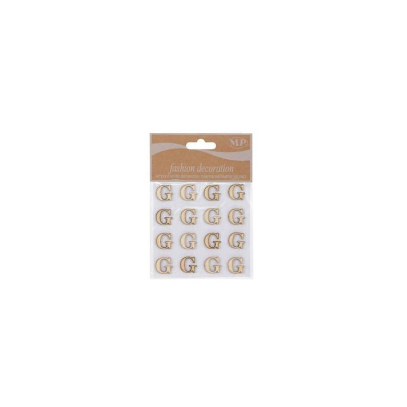 LETTERE 'G' IN LEGNO 10x10cm 16pz
