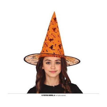 CAPPELLO ARANCIONE STREGA BAMBINA