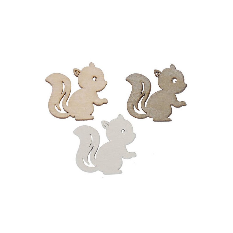 DECO LEGNO SCOIATTOLI 3 cm ASSORTITI 60pz