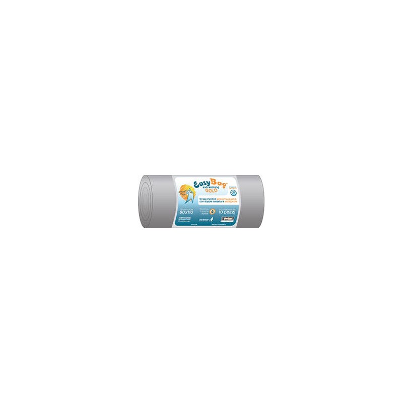 SACCHI NU 80x110cm EASY BAG NERO C/LACCETTI 800gr 10PZ