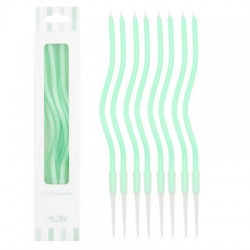 CANDELINE STELO CURLY 12,5cm MENTA 8pz
