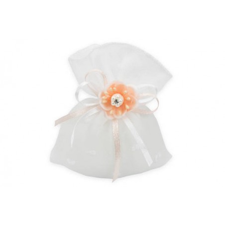 SACCHETTO CHIFFON BT MINI 7,5x10 BIANCO 10pz A2082