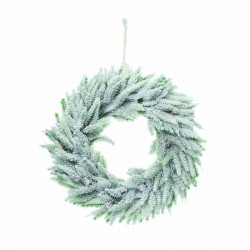 GHIRLANDA CONIFERA INNEVATA CON PIGNE ø40cm