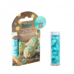 DECORAZIONI FIOCCHI DI NEVE AZZURRI EDIBILI 1gr