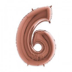PALLONE NUMERO 6 MYLAR 102cm 40 ROSE GOLD