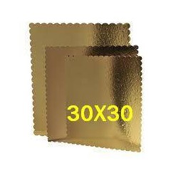 TAVOLETTA CARTONE ORO/NERO 30x30cm 2 PEZZI