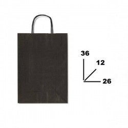 BORSA CARTA COLOR MIS.26+12x36cm NERO 798
