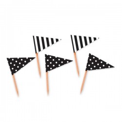 BANDIERINE STUZZICADENTI TRIANGOLARI TRENDY NERO 25pz