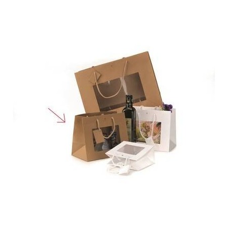 SHOPPER CARTA WINDOW C/FINESTRA 16x14+8cm KRAFT AVANA